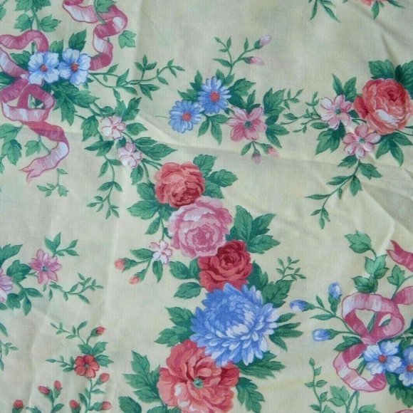 Peach Rose Purple Rose Yellow Victorian Fabric 1YD - Picture 4 of 4